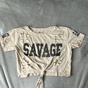 Savage crop top with holes